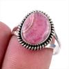 Natural Rhodochrosite Gemstone 925 Solid Sterling Silver Jewelry Ring S.8 L5A47