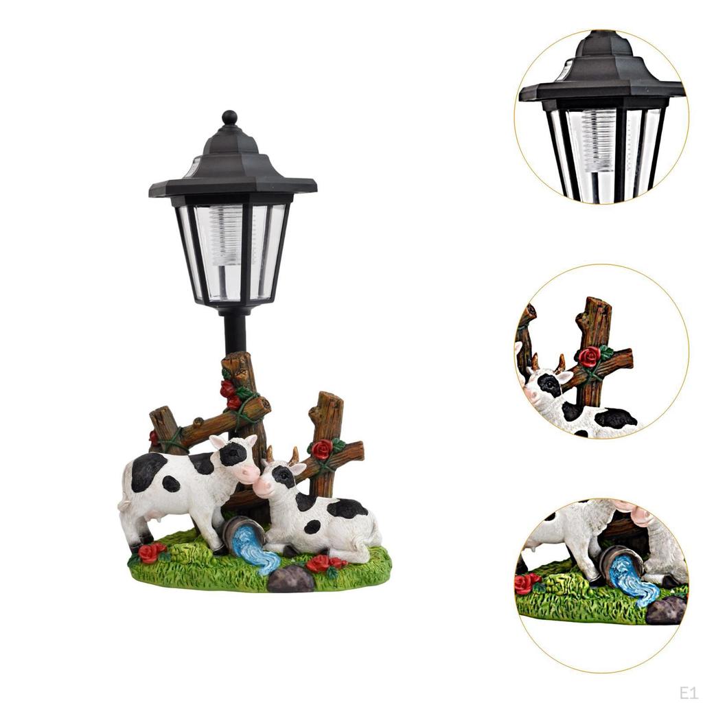 Статуя Коровы и Овцы, Ландшафтный Светильник на Солнечных Батареях, Подарки на Новоселье для Двора, Садовый Декор для Улицы