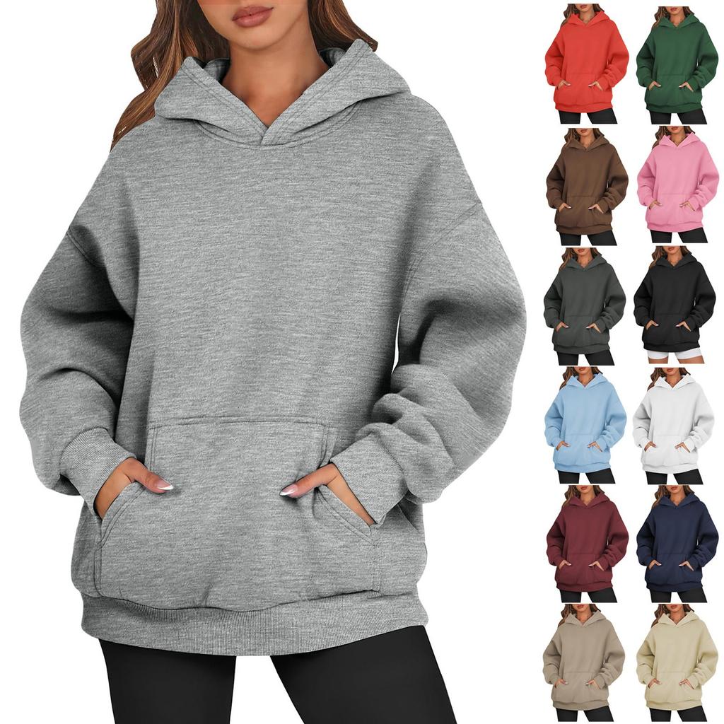 Womens Oversized Sweatshirts Fleece Hoodies Long Sleeve Shirts Pullover Fall Clothes With Pocket
