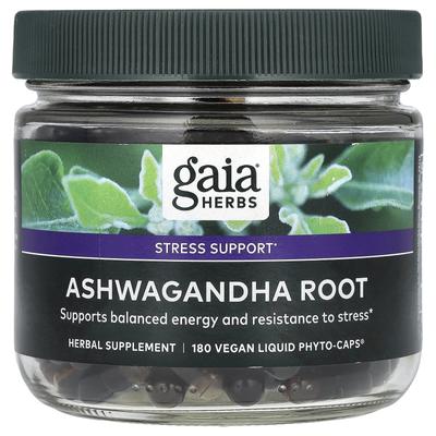 Gaia Herbs, корень ашваганды, веганские жидкие фитокапсулы, 180 таблеток