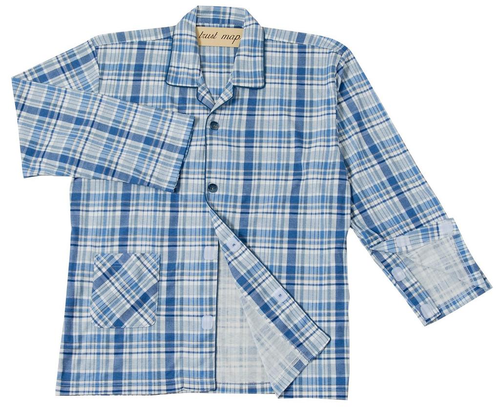 Карта доверия для ухода за больными: Переодевание для лежачих больниц и пациентов, получающих внутривенное введение, Мужская всесезонная пижама, Полуоткрытая, [Поддерживает