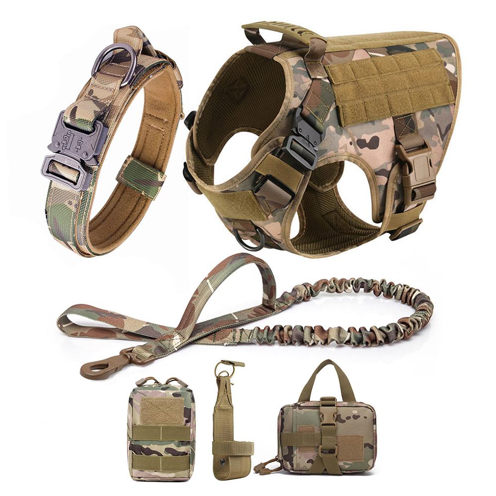 Большой ошейник для собак, поводок, чехлы Molle, питомец, немецкая овчарка, малинуа, тренировочный жилет для прогулок, шлейки для собак средних пород