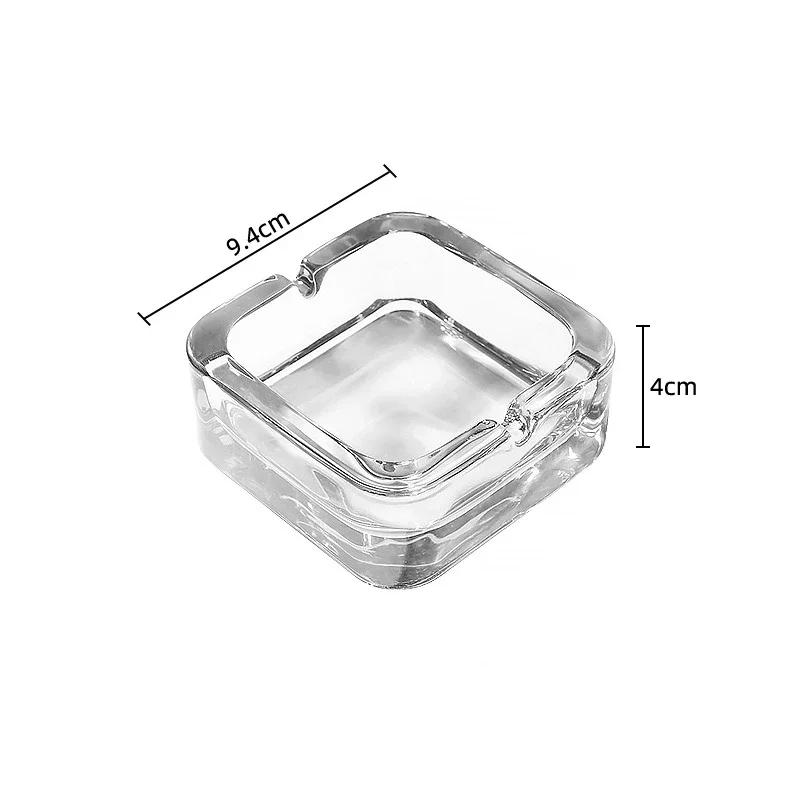 Household Crystal Glass Ashtray Small Exquisite Fashionable Square Cigarette Cup Luxury for Living Room Hotel High-end Ashtray