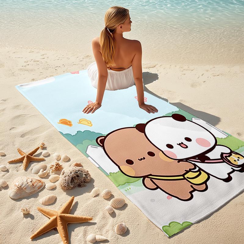 1pc Yier BuBu Bear1 Beach Towel, Comfortable and Thick, and Swimming/Bath/Picnic/Camping Towel, Suitable for Seaside Beaches