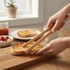 Anti-scalding Magnetic Bamboo Toast Tong Square-headed BBQ Tong Cake Dessert Tong  Salad Steak