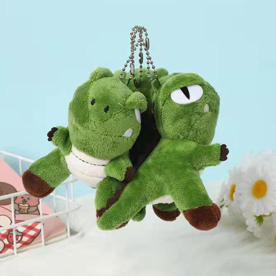 Мягкая игрушка с цепочкой из бисера, милая мягкая нечеткая мини-плюшевая кукла-тираннозавр