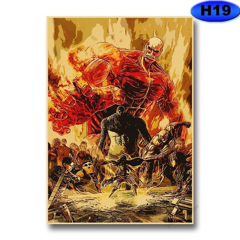 Attack On Titan Season 4 Poster Retro Kraft Paper Posters Prints Anime Decor Home Living Room Bar Art Painting Wall Stickers