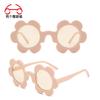 Two circles, metal hinge color sunflower sunglasses adult petal flower street shot cute sunglasses