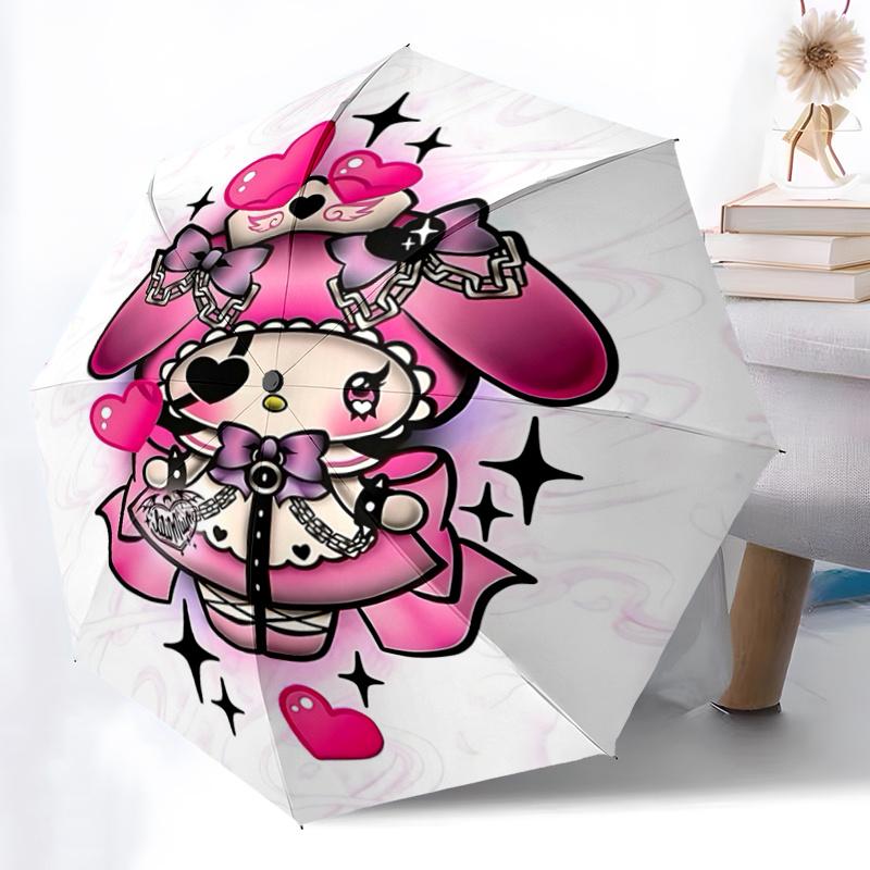 1pc Kawaii Heart Crown Umbrella - Automatic Open/Closed with Foldable Design, Iron Frame for Outdoor Use, Perfect Gift for Fans, Travelers, Everyday U