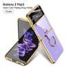 With Ring Holder Stand Cover For Samsung Galaxy Z Flip 3 5G Case Built-in Camera Protection Shockproof Phone Case Coque Fundas