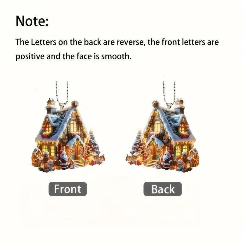 Очаровательное подвесное акриловое украшение в виде рождественской елки с Сантой для интерьера автомобиля и домашнего декора