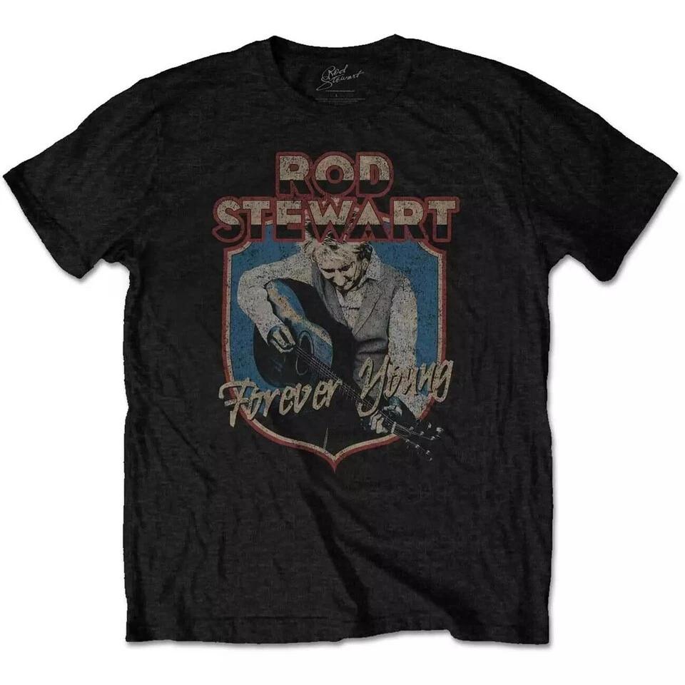Rod Stewart 2025 black T-shirt short sleeve All sizes S to 45XL HRN171