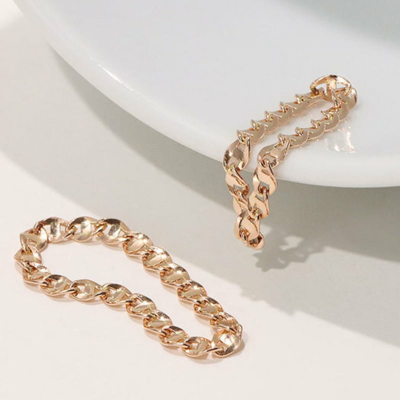 Own Daria Flat Chain Ring (3-pun, 5-pun, 7-pun, 1-don / 14k gold)