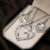 Hot Sale Valentine's Day Pink Necklace Peach Heart Necklace Earrings Women's Pendant Necklace Earrings Jewelry Set