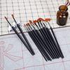 12 Pcs Painting Brush Nylon Hair Wooden Watercolor Gouache Painting Supply Kit