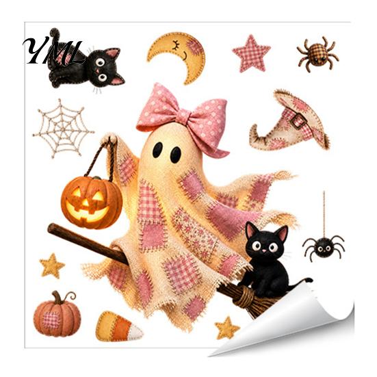Removable Window Clings Halloween Ghost Swing Static Decals, Waterproof Peel and Stick Easy And Sticker Stickers, Glass Decor for Living Room Bedroom