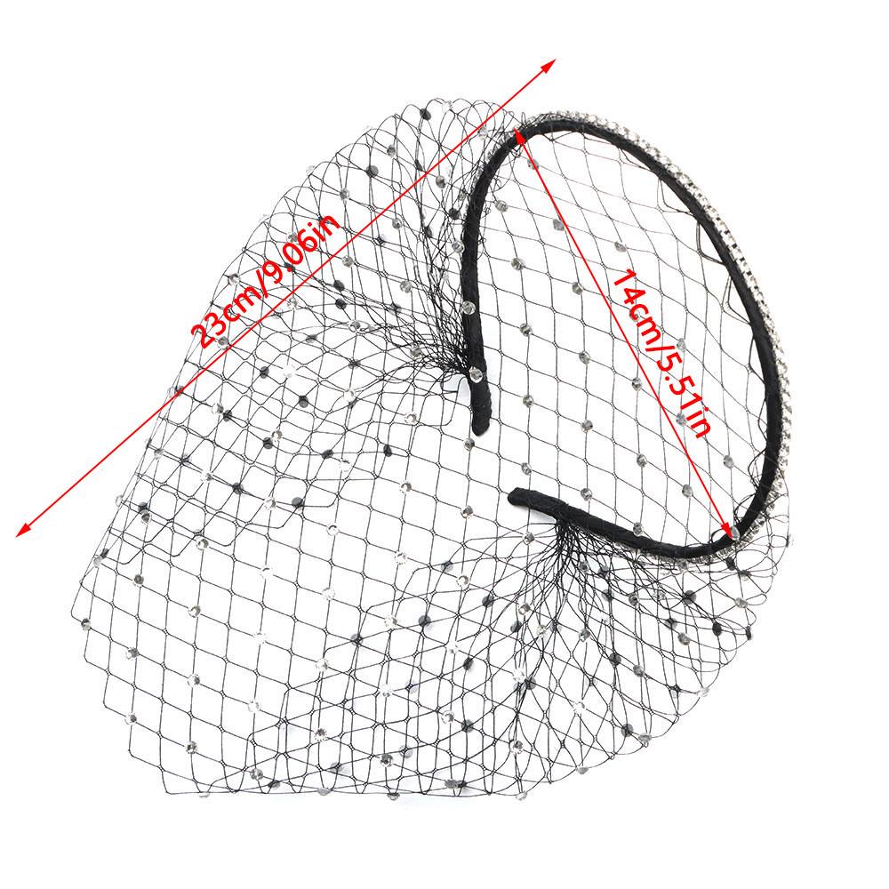 Черная сетчатая маска для лица, свадебная фата для невест, вуаль Birdcage, румяна, белая повязка на голову