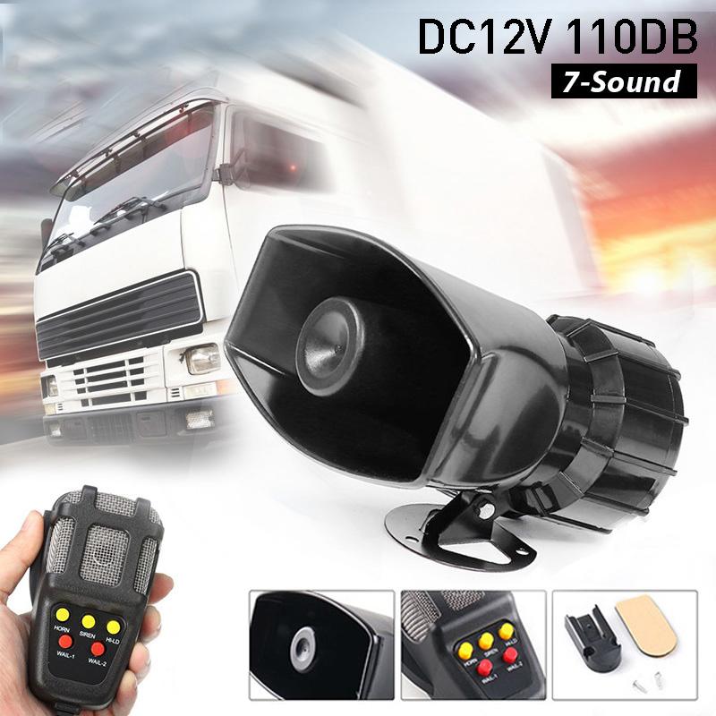Автомобильный звуковой сигнал, 100 Вт, громкий универсальный динамик, полицейская сирена, воздушный звуковой сигнал, Мегафон, аварийная сигнализация для мотоцикла, 12 В, многотональные и клаксоновые рожки