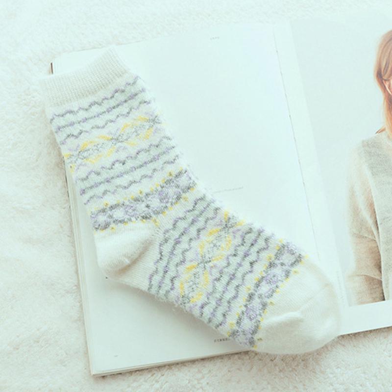 Женские носки, толстые носки из шерсти ангольского кролика, мериносовой шерсти, женские зимние носки, носки Christma, Calcetines
