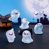 6/12/24Pcs Halloween Ghost Figurine Glow-in-the-dark Mini Cartoon Ghost Resin Statue Luminous Miniature Ghost Ornament Desktop Decoration