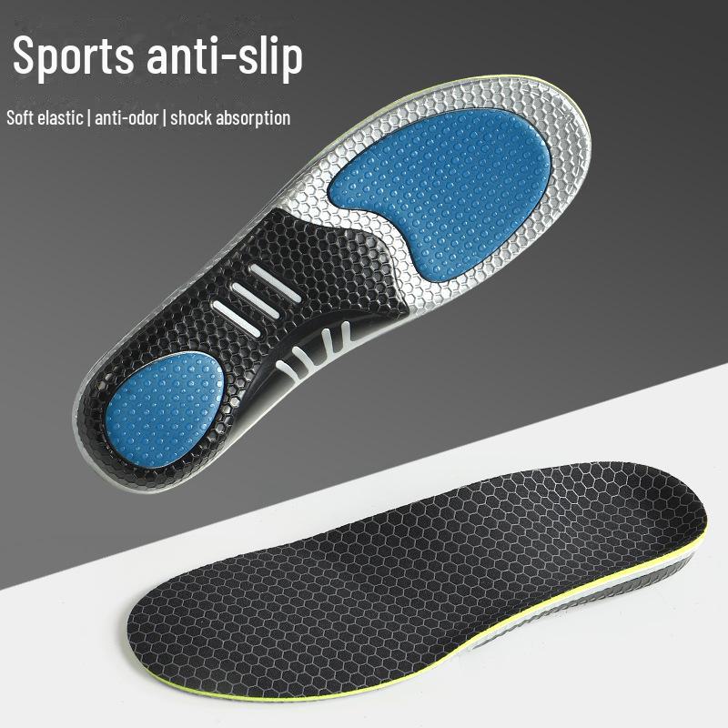 Ортопедические спортивные стельки при плоскостопии: Удобный, антибактериальный, дышащий, высокоэластичный, поглощающий удары и пот.