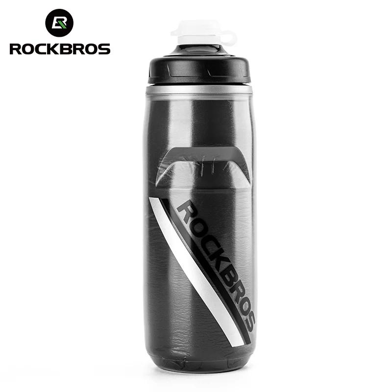 ROCKBROS Велосипедная Бутылка для Воды Сохраняющая Холод Изолированный Термос 620 мл Для Активного Отдыха и Велоспорта Изолированная Сжимаемая Бутылка для Воды