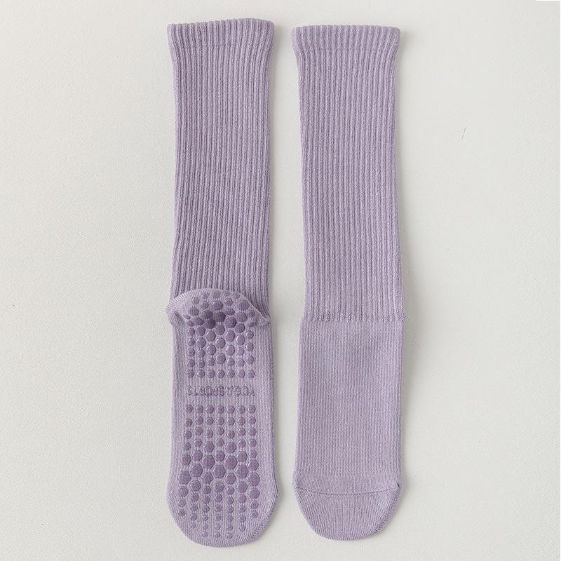 Носки для йоги, Женские носки до середины икры, Профессиональные фитнес-носки для пилатеса, Силиконовые противоскользящие спортивные длинные носки, Хлопковые носки с влагоотводящим эффектом