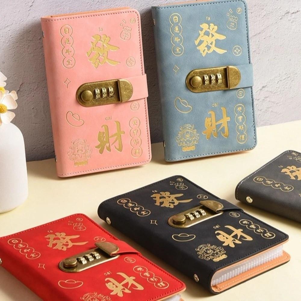 God of Wealth Style Money Savings Challenge Binder PU Leather Cash Budget Notebook Money Planners