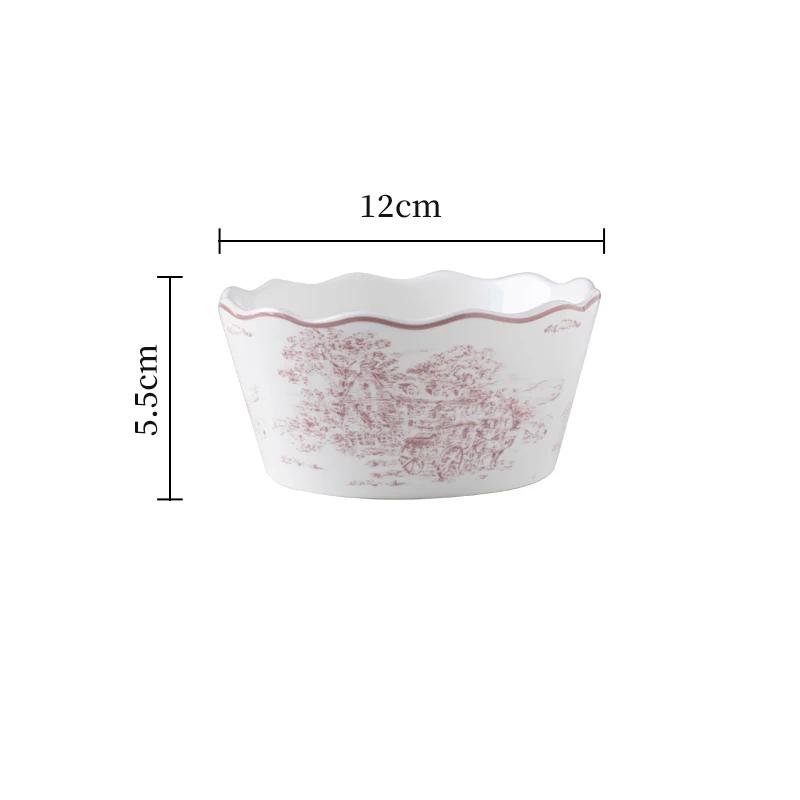 Высококачественные керамические тарелки во французском стиле, модные рельефные фиолетовые обеденные тарелки, бытовые суповые миски, миска для лапши рамен, посуда, столовые приборы