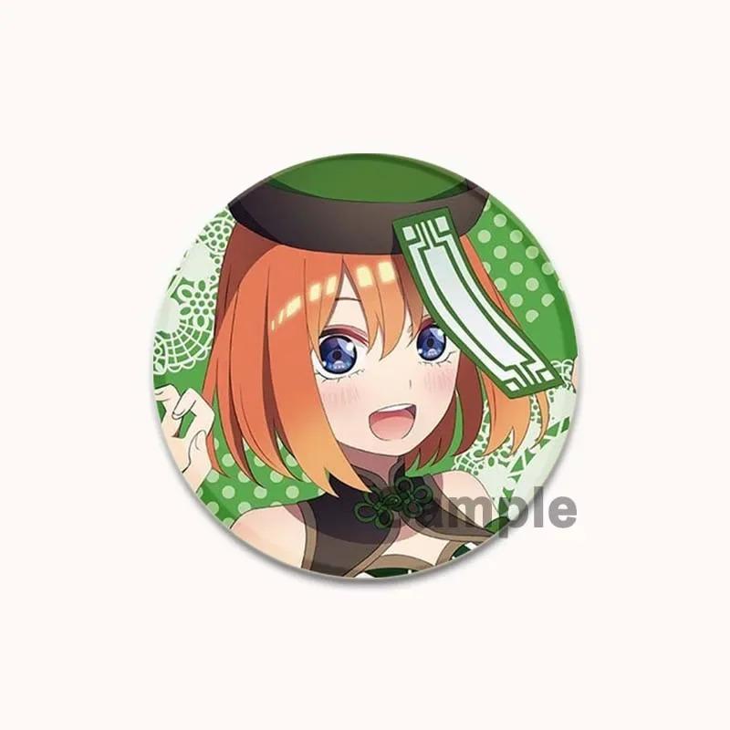 32/44/58MM Anime Ichika Nino Miku Yotsuba Itsuki Badge Cartoon Round DIY Brooch for Clothing Backpack Coat Decorative Accessories