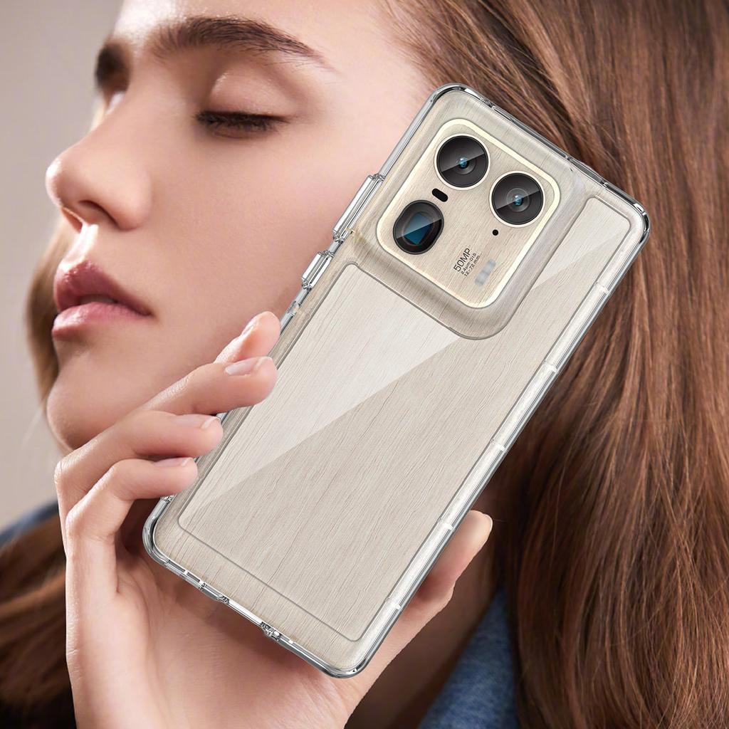 For Motorola Edge 50 Ultra 5G Case WANLONFENG MF Series TPU Acrylic Clear Phone Cover with Tempered Glass Film