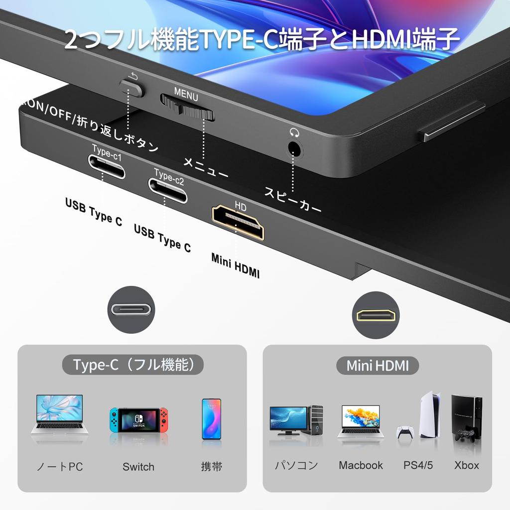 CUIUIC Mobile Monitor Inch Large Screen Gaming Monitor Mobile Display 100HZ Portable Monitor IPS LCD Panel Matte HDR Mode USB HDMI Speaker with Stand