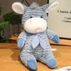 Adorable Brown Blue And Green Plush Donkey Stuffed Animal Soft Toy For Kids Gift