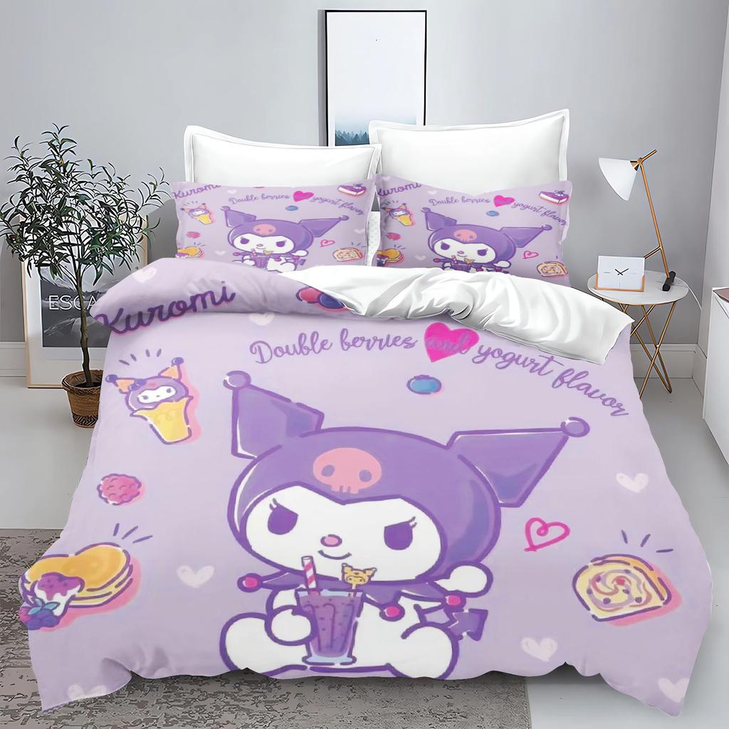 Куроми Моя Мелоди Серия Sanrio Печатный Комплект Постельного Белья для Спальни Пододеяльник Рождественские Подарки Комфорт Мультяшный С Наволочкой