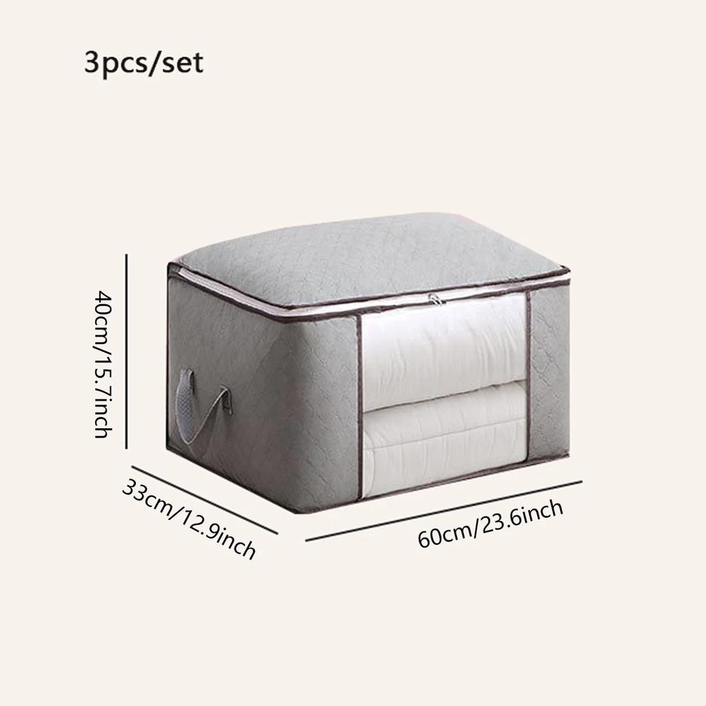 1/3 шт. Очень большая сумка для хранения с ручками - Портативная сумка для организации одежды и одеял с окошком, прочный полиэстер