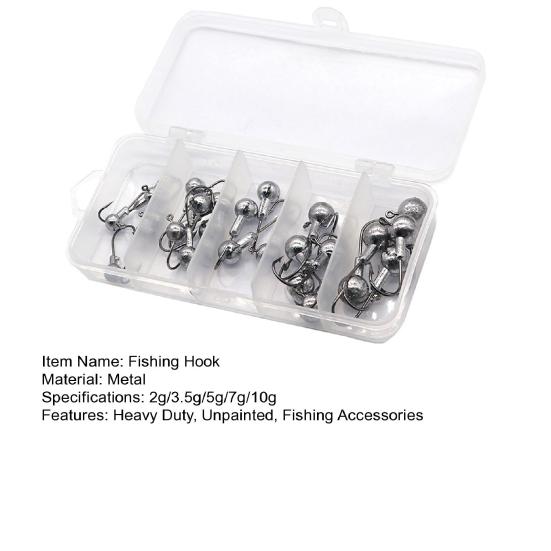 25 шт./кор. 2 г/3,5 г/5 г/7 г/10 г рыболовный крючок прочный металлический неокрашенный зазубренный круглый головной крючок рыболовные принадлежности для пресноводной соленой воды