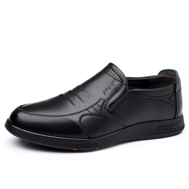 Men's Casual Leather Shoes Men's Autumn New Versatile Middle-aged Dad Shoes Men's High-end Leather