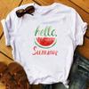 2023 New Women T-Shirt Watermelon One In A Melon Cartoon Printed Top Female T Shirts Harajuku Streetwear O-Neck Short Clothes