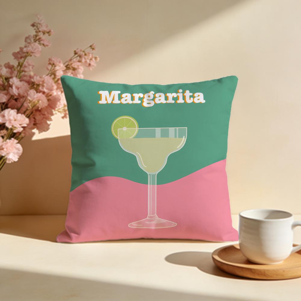 Hot MMargarita Cocktail Arted Cushion Cover Stylish Washable Pillow Cover Ideal for Couch Bedroom Car Decoration