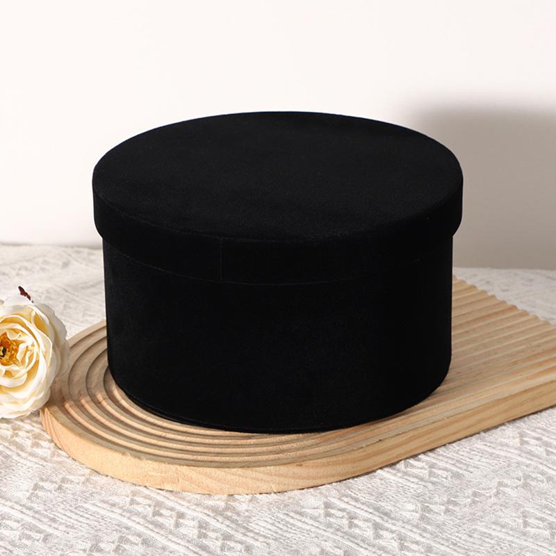 1 шт. круглая бархатная цветочная коробка для свадьбы, декоративная коробка, подарочная вечеринка, декоративная коробка, цветочный магазин, круглое ведро для объятий, многоцветное