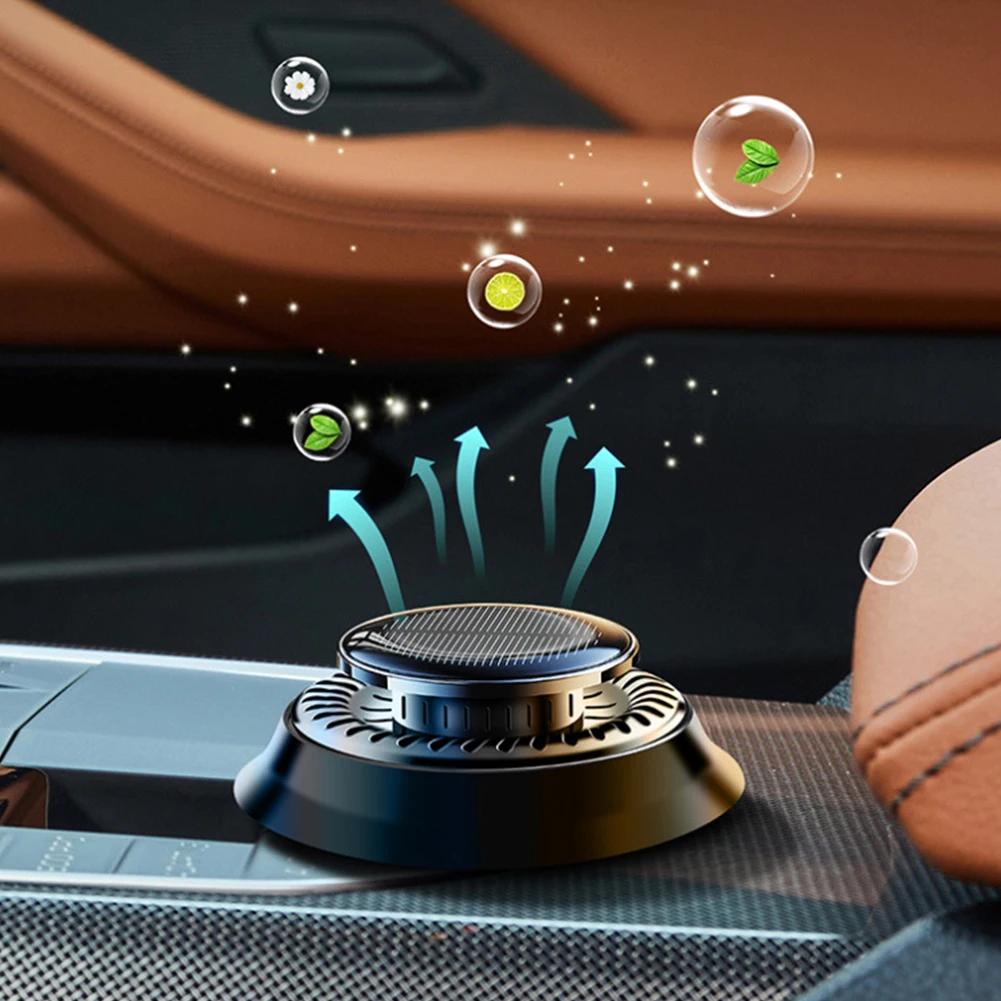 Освежитель воздуха для автомобиля на солнечной энергии, автоматический автомобильный диффузор духов, диффузор эфирных масел, стойкий аромат, украшения для приборной панели