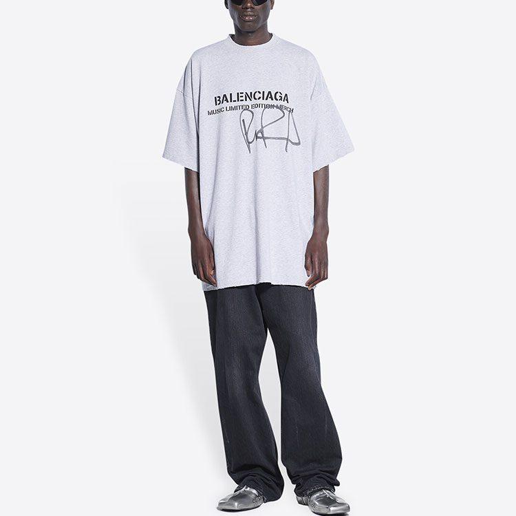 Balenciaga Футболка Свободный крой Мужская Серая 676589TLV571376