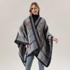 Scarf Women'S Plaid Travel Shawl Foreign Trade Jacquard Split Cloak