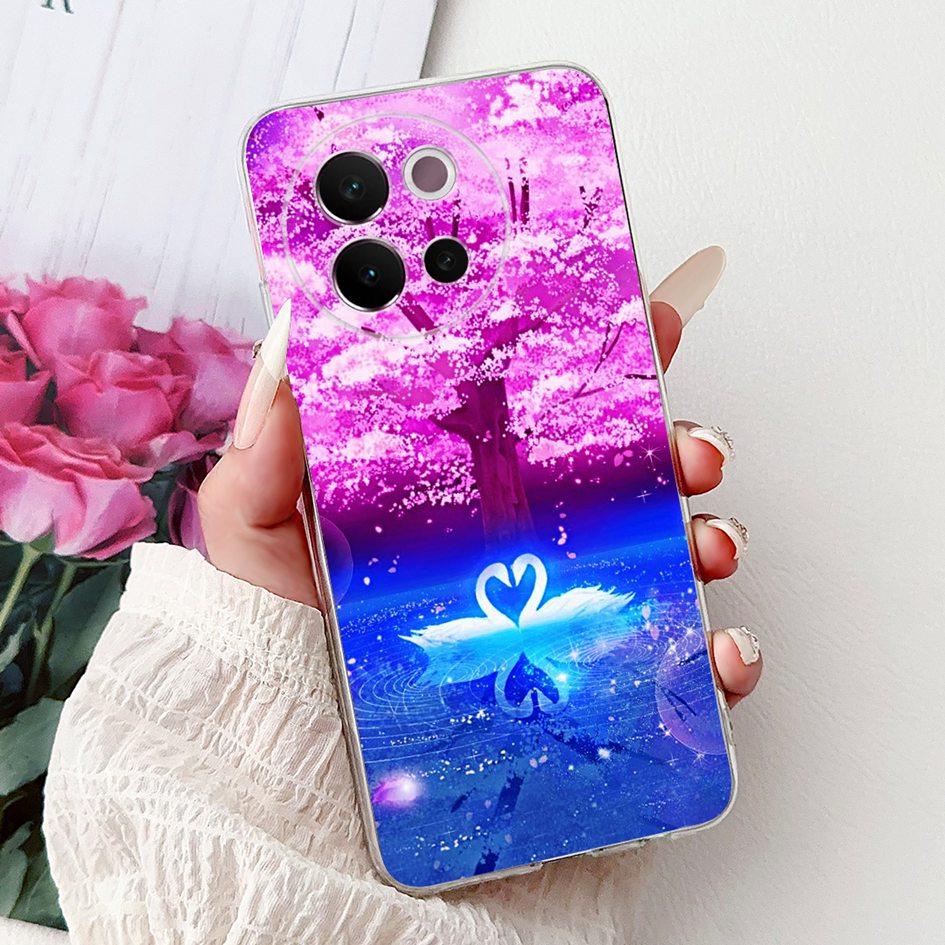 For Vivo V40 Lite 5G Case Transparent Silicone Soft TPU Back Cover Lovely Heart Case For Vivo V40Lite 5G V2341 Shockproof Bumper
