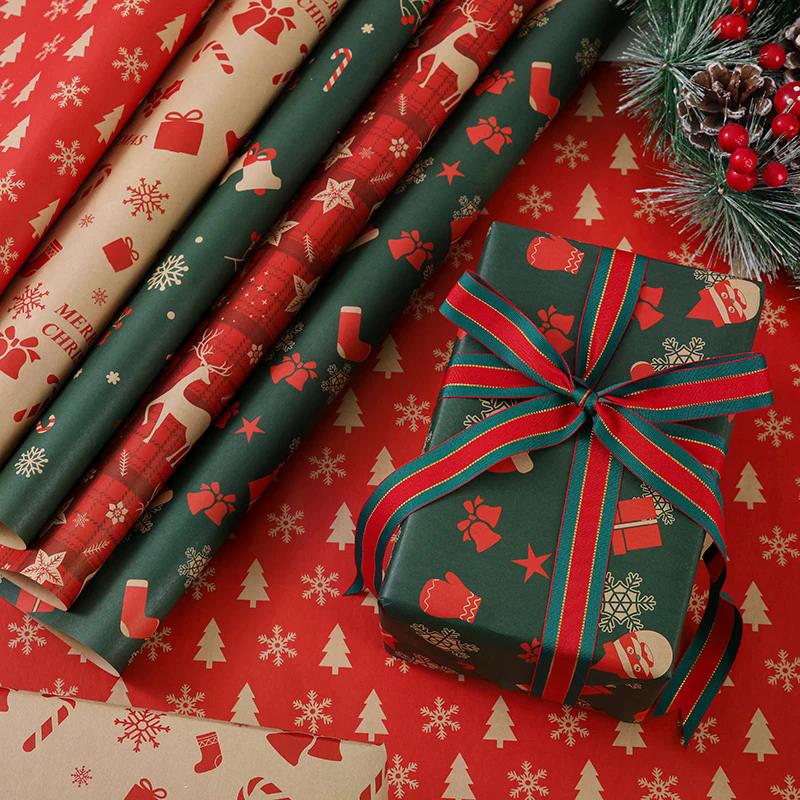 10pcsChristmas Gift Wrapping Paper Multi-purpose Portability Gift Packaging Papers Party Wedding Gift Wrapping Decoration Papers