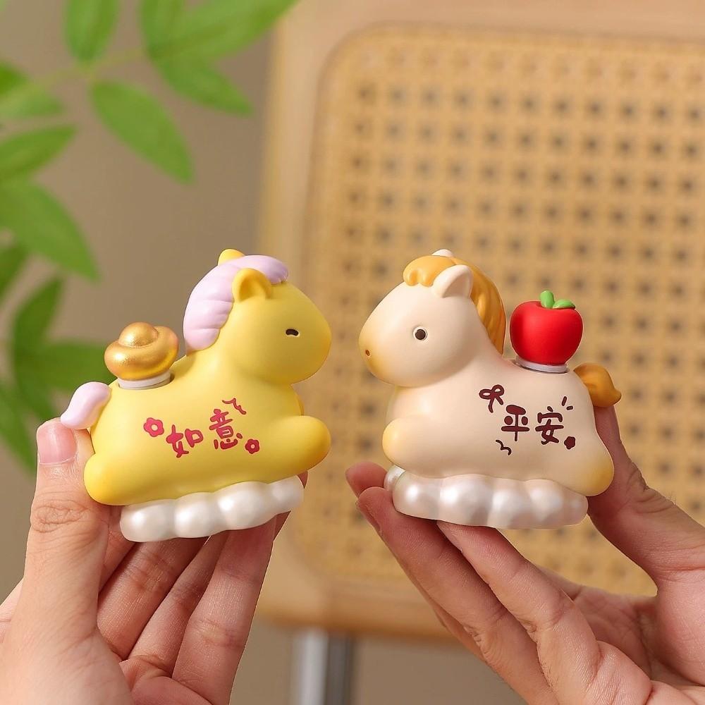 Chinese Style Horse Figurine Resin Zodiac Horse Ornaments Horse Miniature Car Decoratio