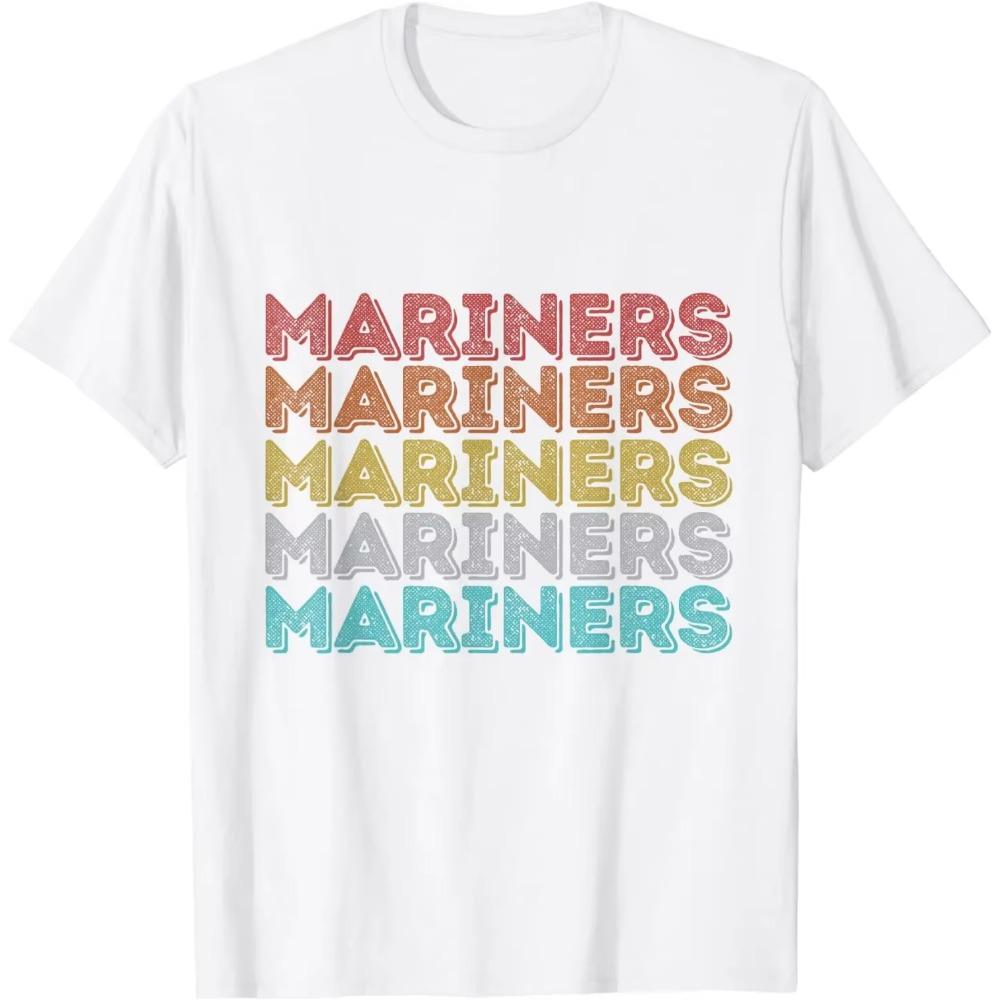 Винтажная ретро-футболка Mariners, забавная подарочная одежда, графические футболки, женская одежда, топы, рубашки, женская одежда