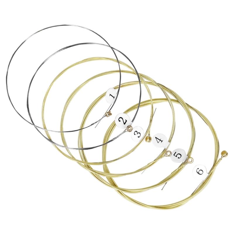 6 шт. 10-48 Струны для акустической гитары со стальным сердечником из сплава Струны для 6-струнной фолк-гитары Аксессуары для музыкальных инструментов Долговечные