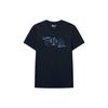 Embroidered Logo Loose Knit Short Sleeve T-Shirt Men Tops Heritage-Blue F11M122102FNV