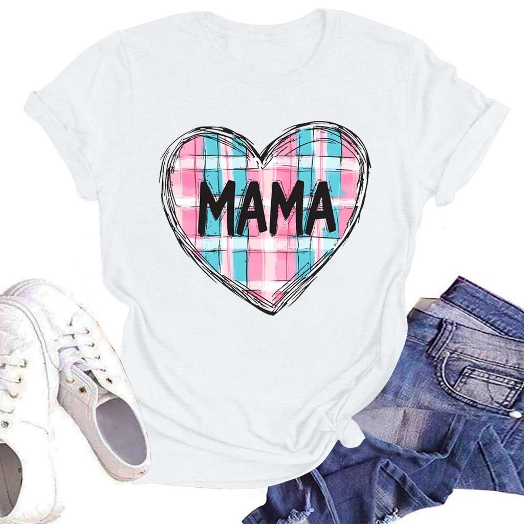 Женская повседневная футболка с круглым вырезом и короткими рукавами с принтом